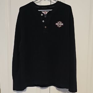 Men's Harley-Davidson Black Henley Shirt